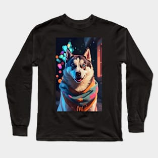 Cute Cozy Siberian husky Long Sleeve T-Shirt